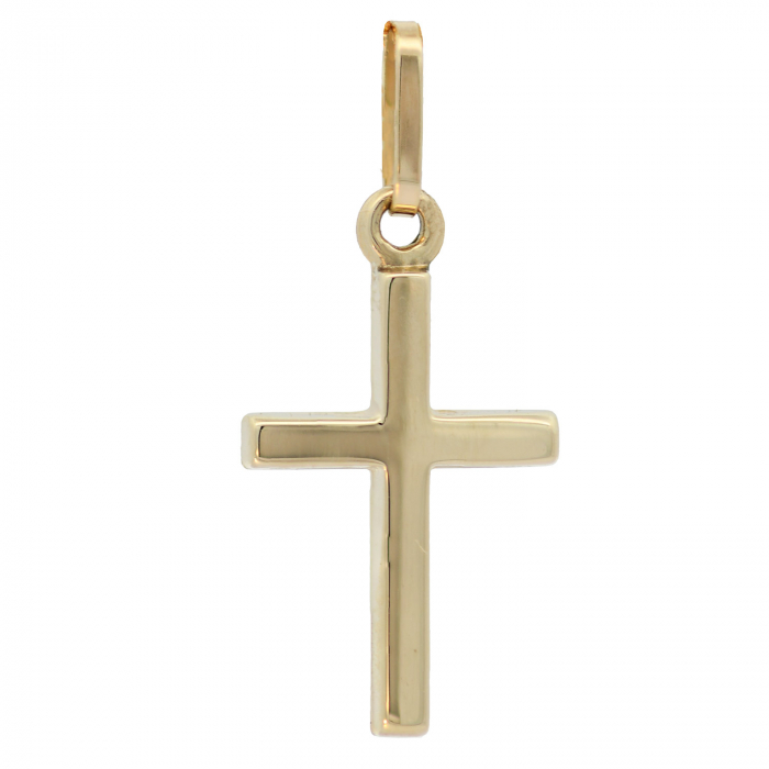 Anhänger Kreuz massiv 585 - 14 Karat Gold Größe mit Öse 21 * 10 mm