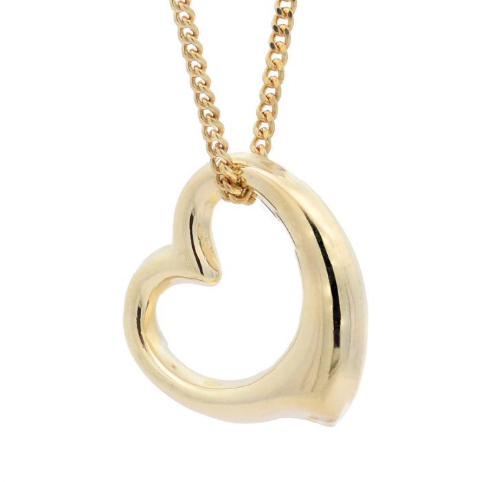 Anhänger Herz massiv 333 -8 Karat Gold mit vergoldeter Silberkette 