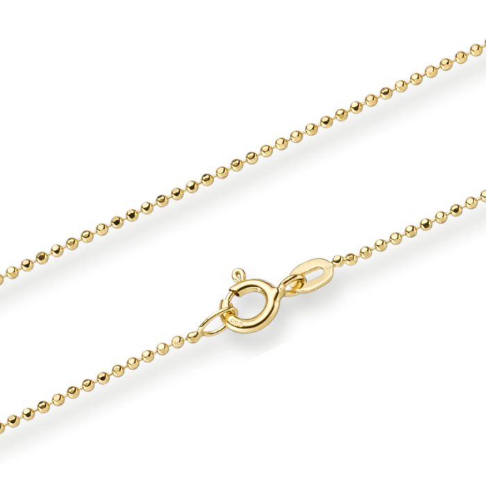 Goldkette Kugelkette Halskette Breite 1 mm massiv 585-14 Karat Gold Vaterartikel