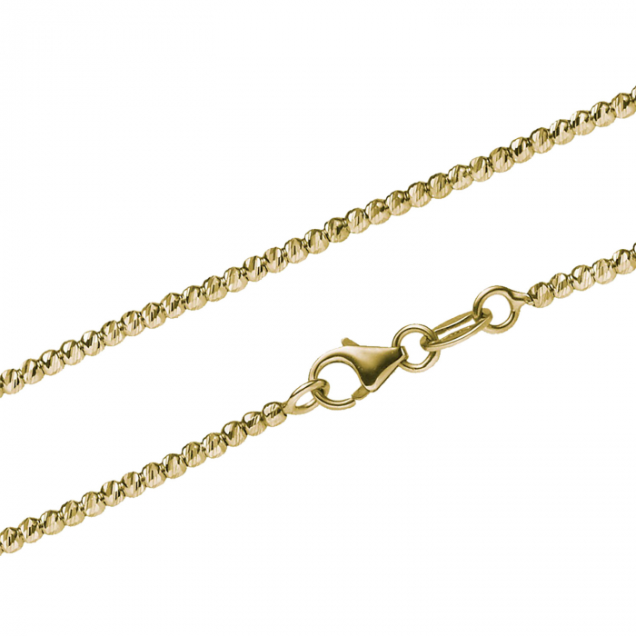 Goldkette Kugelkette diamantiert Breite 1,8mm massiv 585-14 Karat Gold Vaterartikel