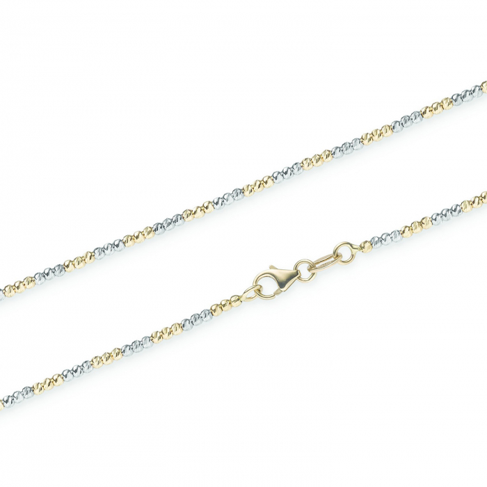 Goldkette Kugelkette diamantiert 1,8mm 585-14 Karat Gelbgold Weißgold Vaterartikel