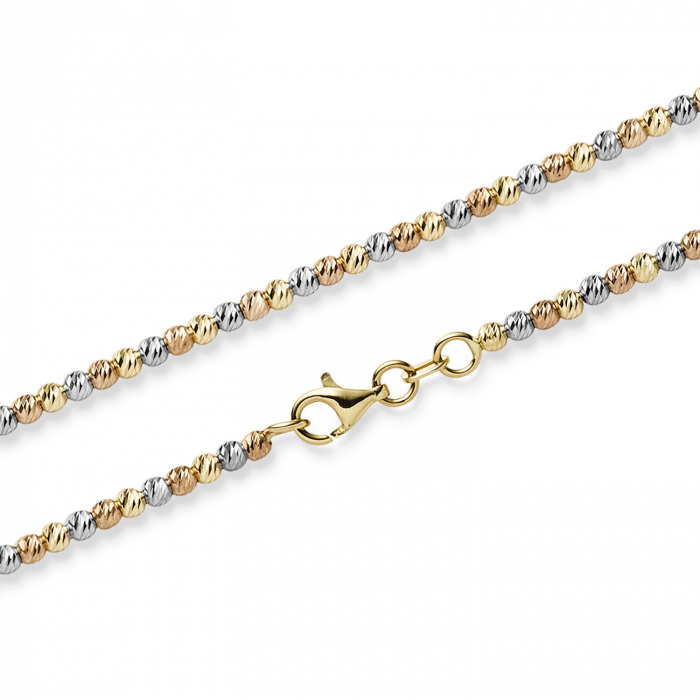 Kugelkette diamantiert 2,2 mm 585-14 Karat Gelbgold Rotgold Weißgold Vaterartikel