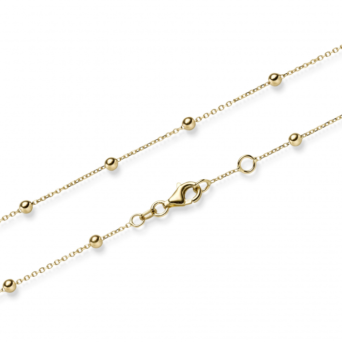 Goldkette Ankerkette mit Kügelchen 1,0 mm massiv 585-14 Karat Gold Vaterartikel