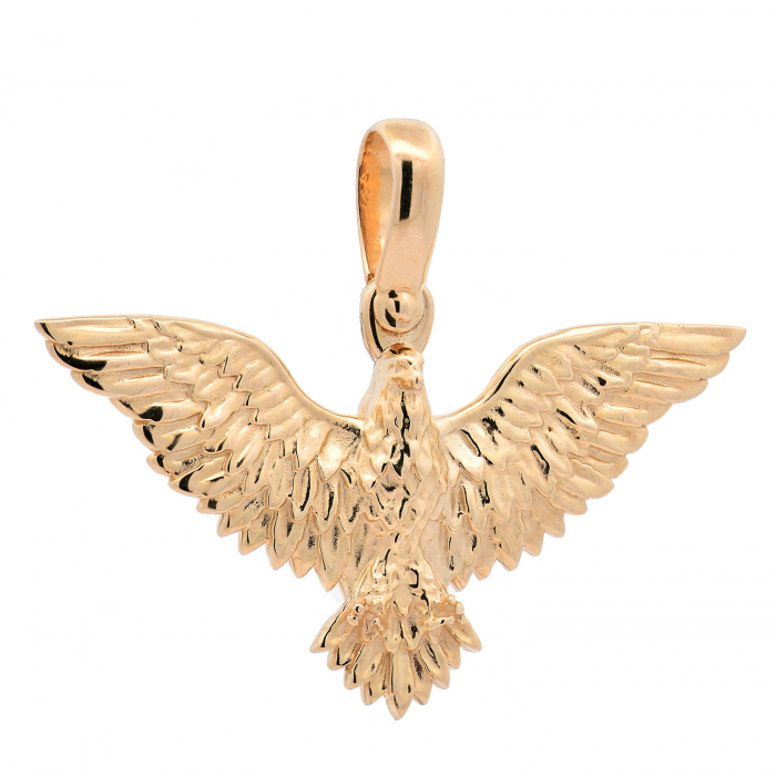 Anhänger Adler massiv 585 14 Karat Gold 38,5 mm breit Gewicht 7,3 g