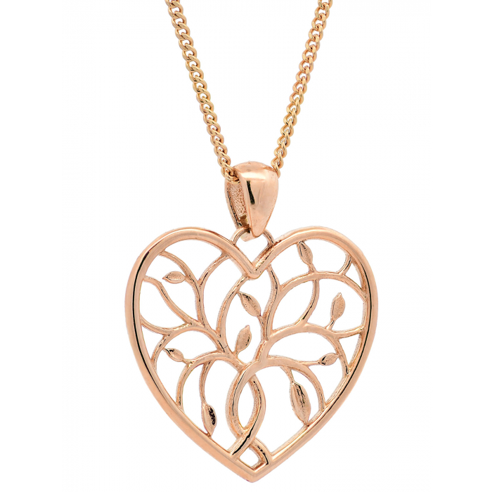 Halskette Anhänger Liebesherz mit 1,1 mm Goldkette 585-14 Karat Gold
