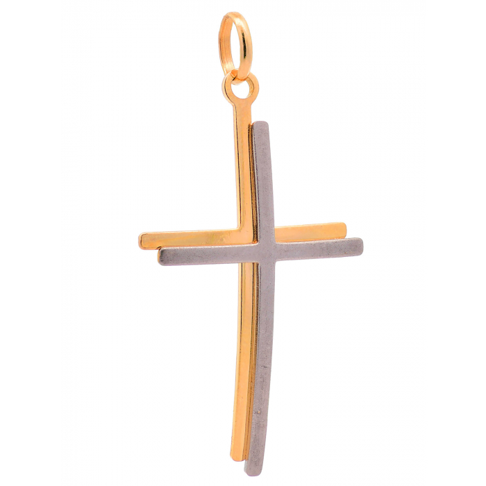 Anhänger für Halskette Kreuz echt massiv 585-14 Karat Gold