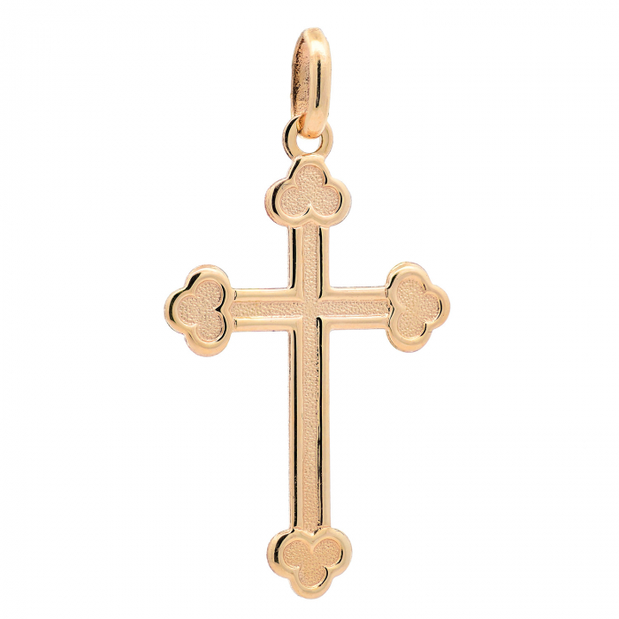 Anhänger für Halskette Kreuz echt massiv 585-14 Karat Gold