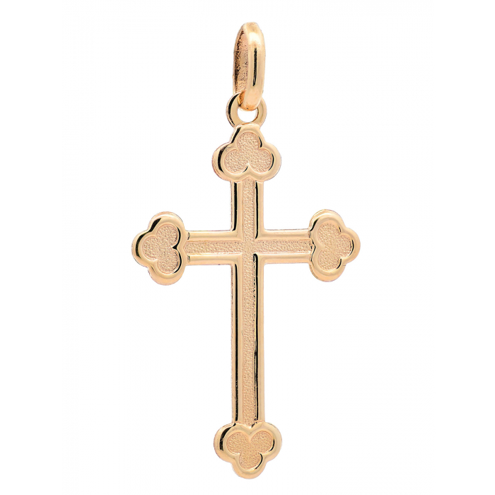 Anhänger für Halskette Kreuz echt massiv 585-14 Karat Gold