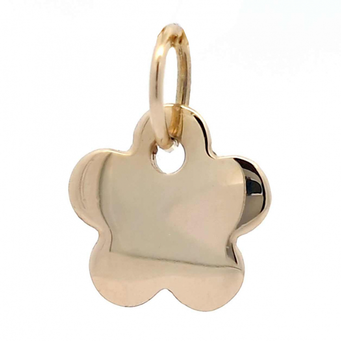 Anhänger für Halskette Blume echt massiv 585-14 Karat Gold