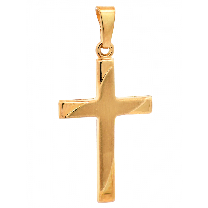 Kettenanhänger Gold Anhänger Kreuz massiv 585 - 14 Karat Gold