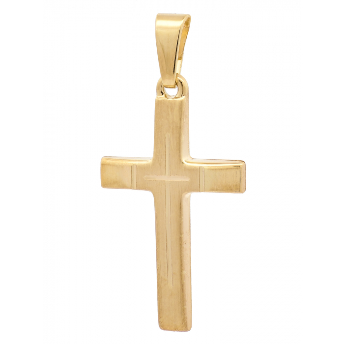 Kettenanhänger Gold Anhänger Kreuz massiv 585 - 14 Karat Gold