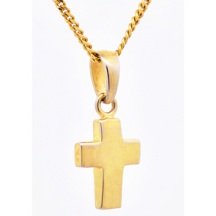 Anhänger Kreuz   925 Silber vergoldet mit verg. Silberkette