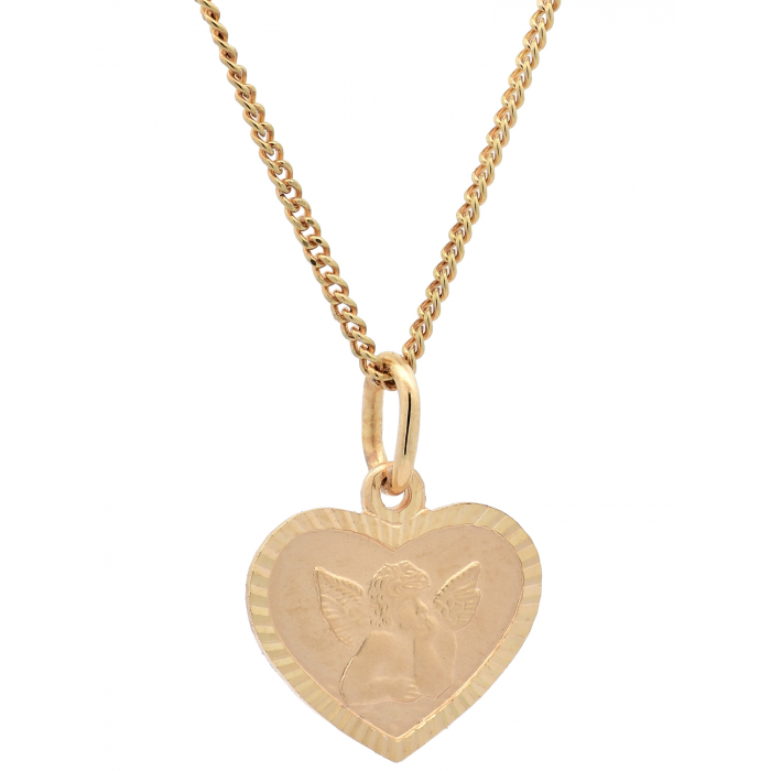 Anhänger Medaille Amor   333-8 Karat Gold mit vergoldeter Silberkette