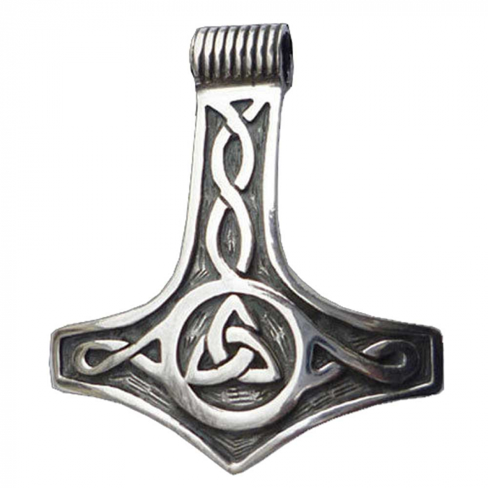 Thors Hammer Schmuck Anhänger 925er Silber - Thorhammer - 37x42 mm