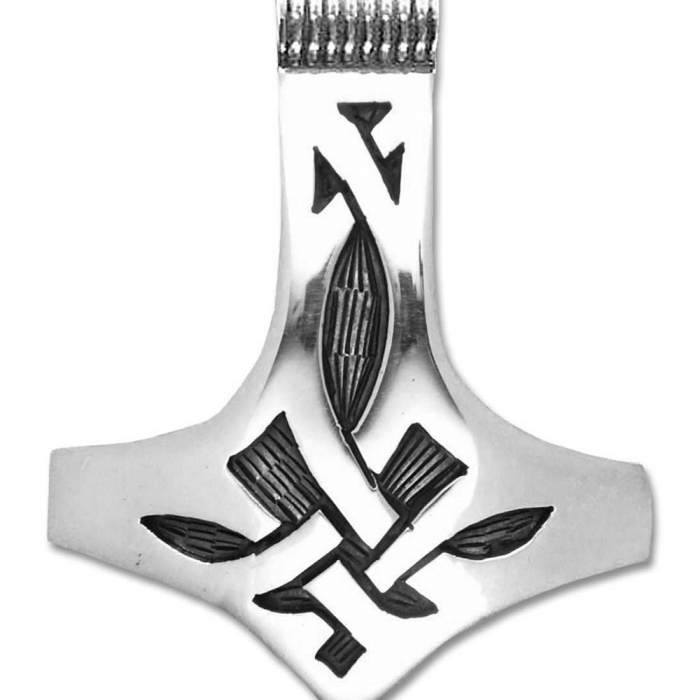 Thors Hammer Schmuck Anhänger 925er Silber - Thorhammer - 38x45 mm
