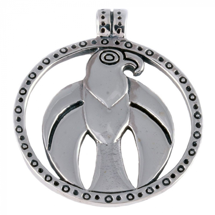 Falkenamulett Schmuck Anhänger 925er Silber - Wikinger - 37x40mm
