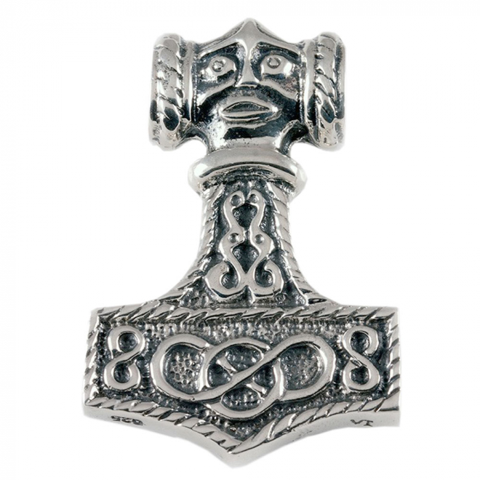 Thors Hammer Schmuck Anhänger 925er Silber - Thorhammer - 34x24mm