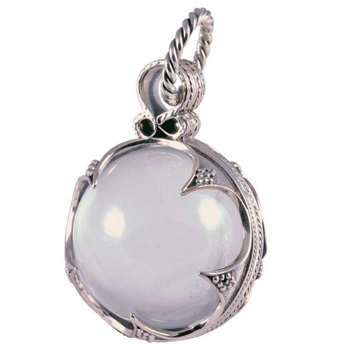 Bergkristallanhänger mittel Schmuck Anhänger 925er Silber - Wikinger - Durchmesser 26mm