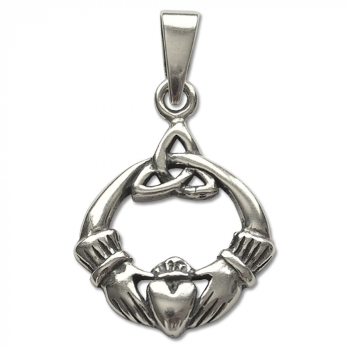 Claddagh Schmuck Anhänger 925er Silber 21x28mm