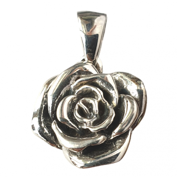 Rose Schmuck Anhänger 925er Silber  Blume 23 x 18 mm
