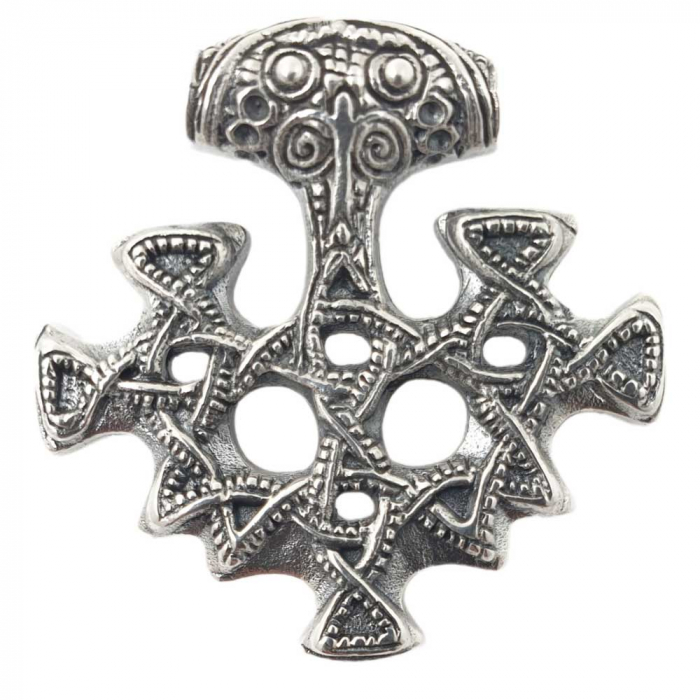 Hiddensee Kreuz Anhänger groß 925er Silber Mjölnir Irminsul