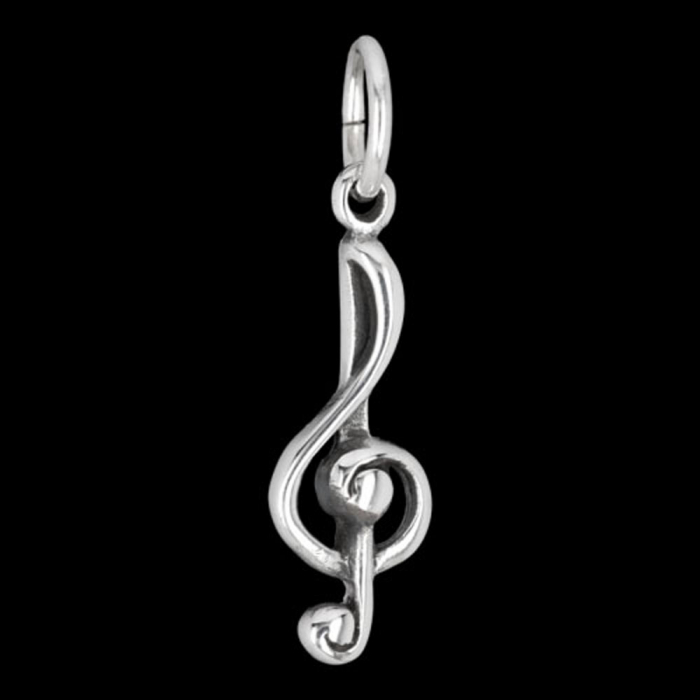 Notenschlüssel klein Anhänger 925er Silber - sonstige Symbole - 19x8mm