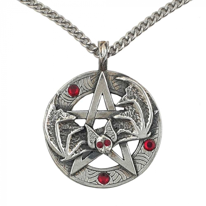 Fledermaus Mit Pentagramm Anhänger Schmuck - Pentagramm - 43x40mm