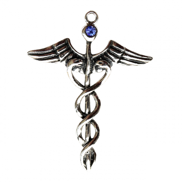 Caduceus Anhänger Schmuck - Ägyptisch + Kette - 45x36mm 