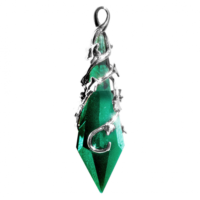 Anne Stokes Kristallhüter  Hedera Helix Anhänger Schmuck mit Kette Efeu Pflanze - Pflanzen - 15x51mm