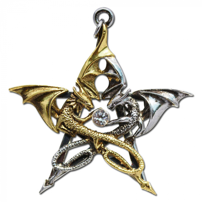 Draca Stella Anhänger Schmuck - Drachen , Pentagramm - 40x50mm