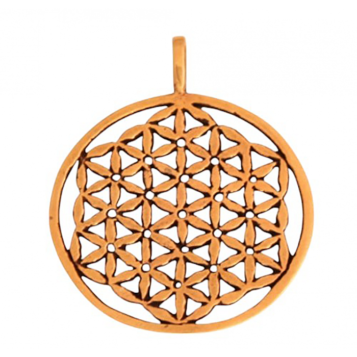Blume des Lebens  Anhänger Bronze Schmuck Kraft Energie Licht Liebe
