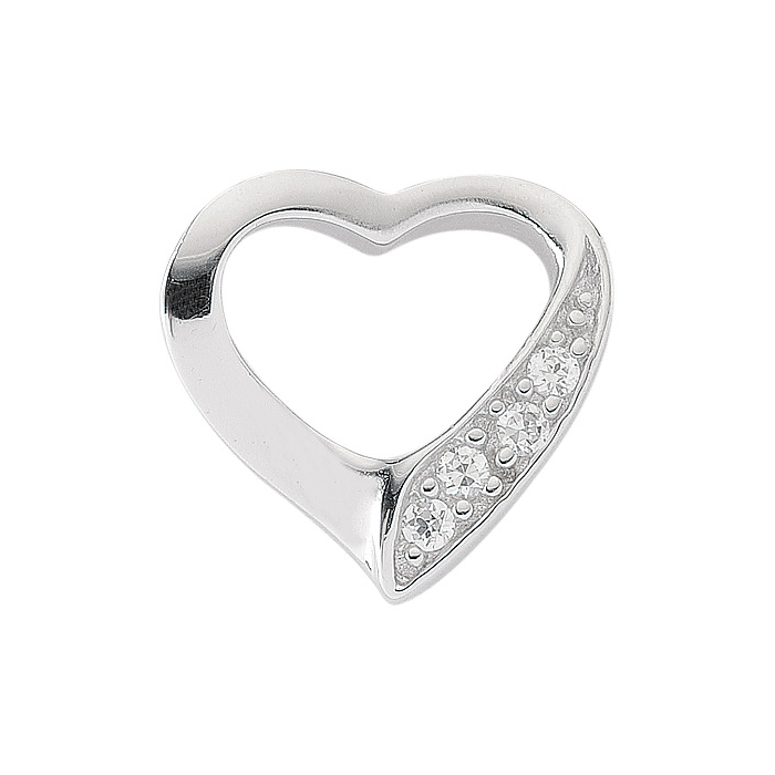 Anhänger Herz Swingheart mit Zirkonia aus massiv 925 Sterlingsilber rhodiniert