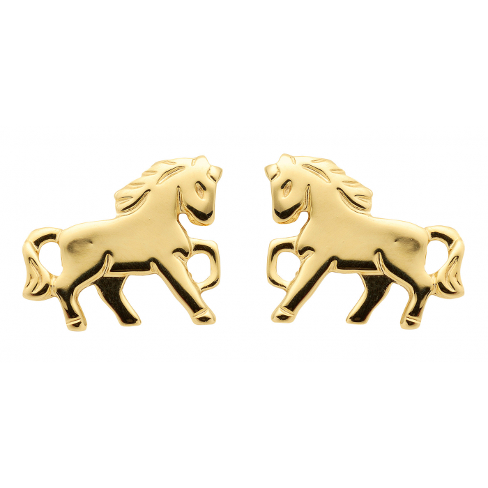 Ohrstecker Motiv Pferd  333 Gelbgold