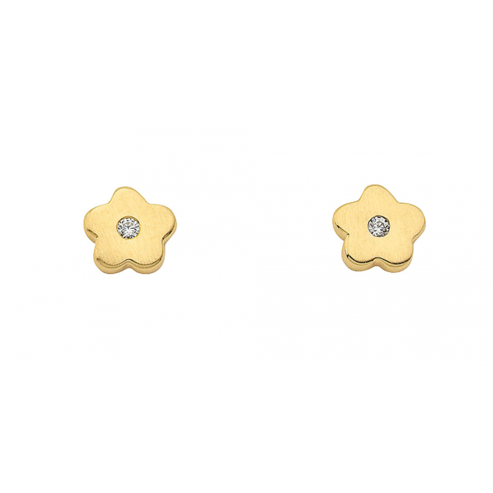 Ohrstecker Blüte Zirkonia 333 Gelbgold