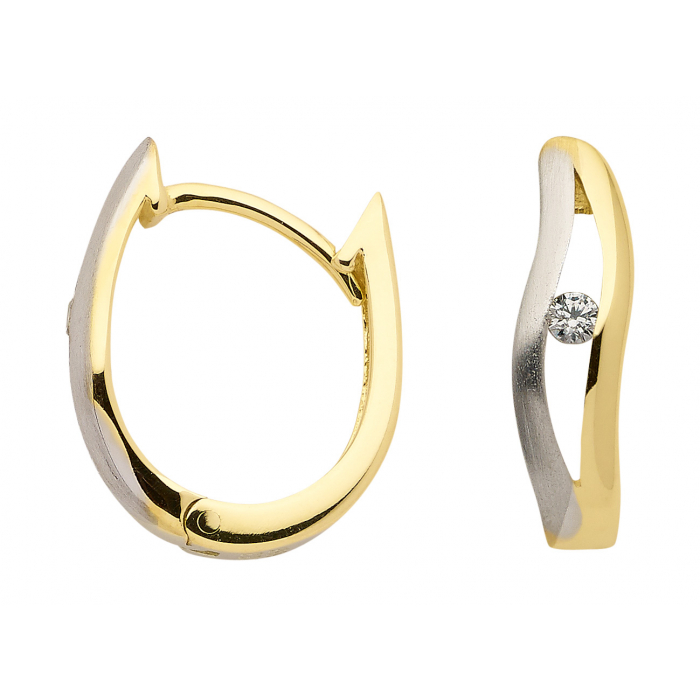 Creolen  Zirkonia 333 Gold rhodiniert