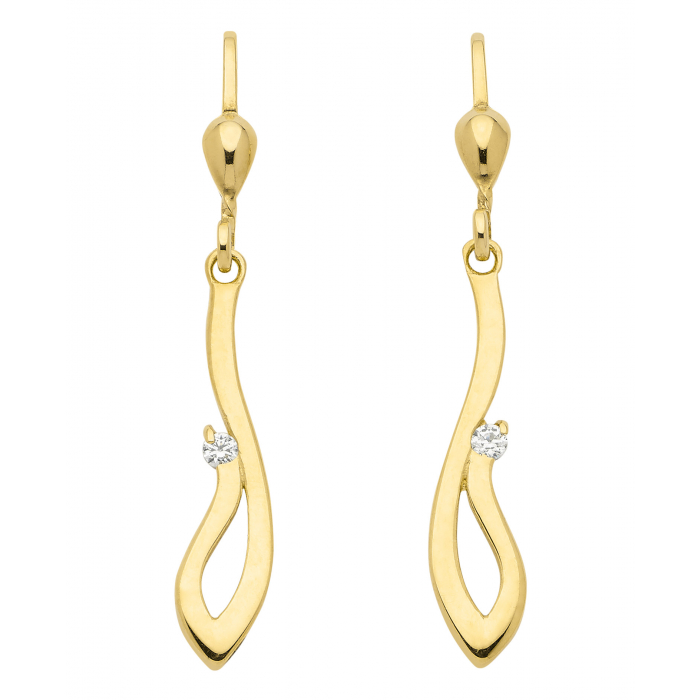 Ohrhänger, Ohrringe  Zirkonia 333 Gelbgold