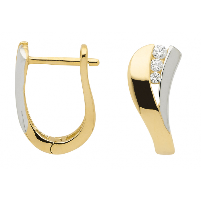 Creolen  Zirkonia 333 Gold rhodiniert