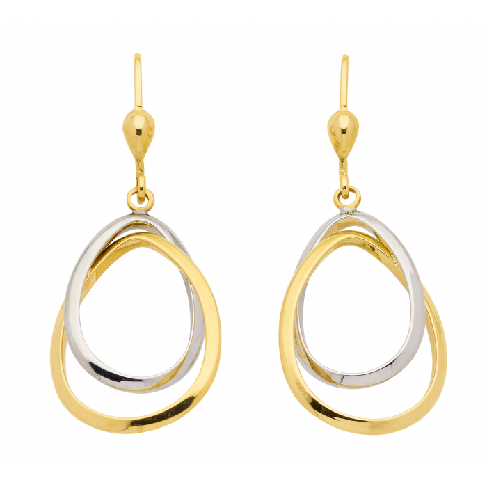 Ohrhänger, Ohrringe   333 Gelbgold und Weißgold