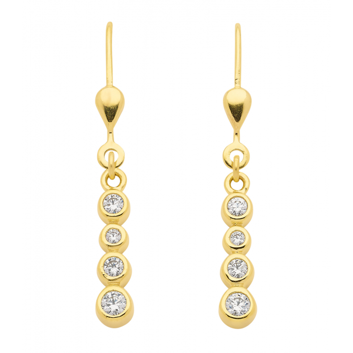 Ohrhänger, Ohrringe  Zirkonia 333 Gelbgold