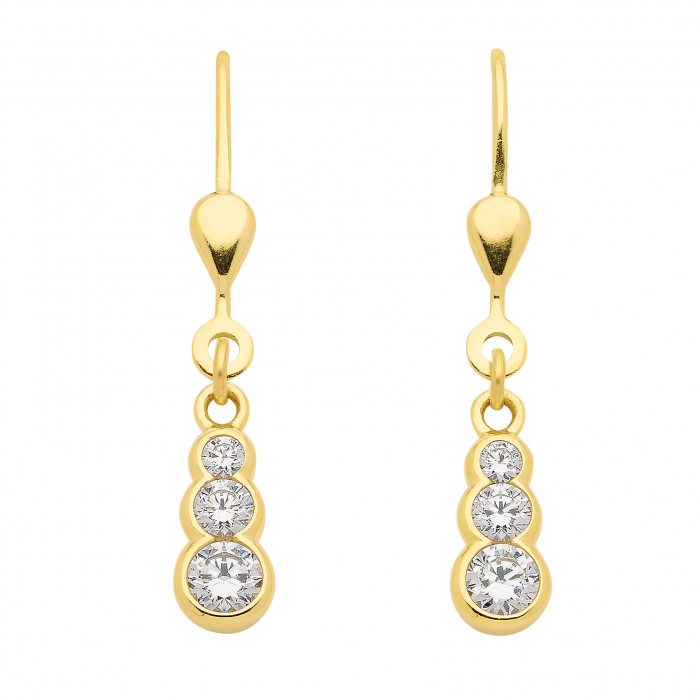 Ohrhänger, Ohrringe  Zirkonia 333 Gelbgold