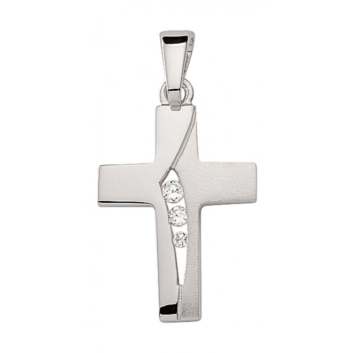 Anhänger Herz aus Silber mit Zirkonia aus massiv 925 Sterlingsilber