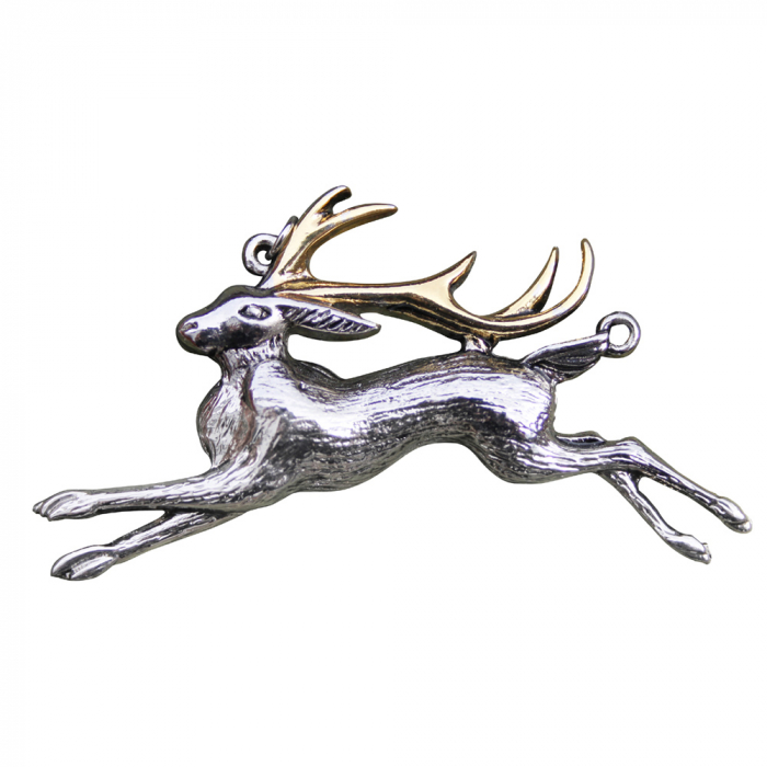 Jackalope (Hasenbock) Briar mystischer Anhänger Fabelwesen Kette Schmuckbeutel