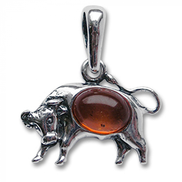 Sternzeichen Stier Schmuck Anhänger 925er Silber - Zodiac - 22x19mm