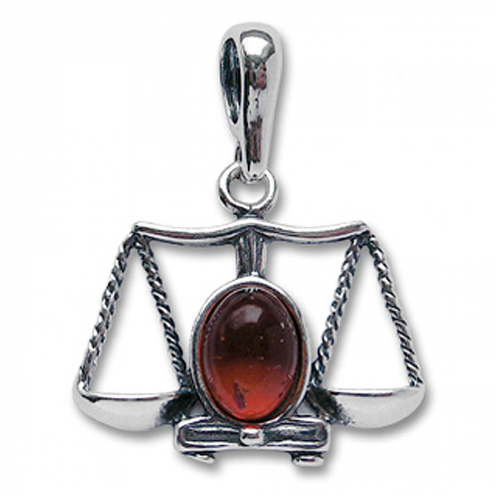 Sternzeichen Waage Schmuck Anhänger 925er Silber - Zodiac - 25x22mm