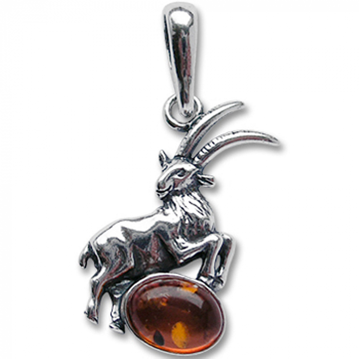 Sternzeichen Steinbock Schmuck Anhänger 925er Silber - Zodiac - 30x15mm