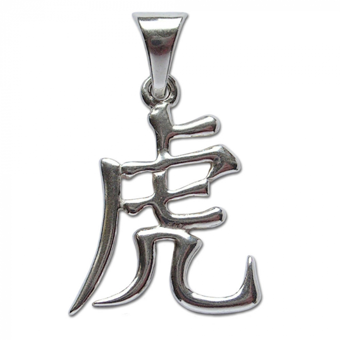 chinesische Sternzeichen Zeichen Tiger Anhänger 925er Silber Tier 24x18 mm