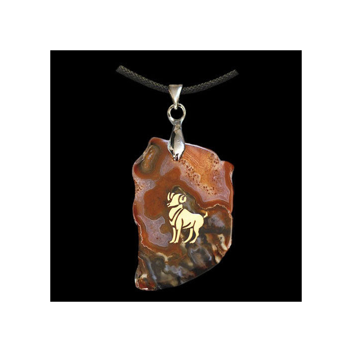 Achat-Sternzeichen Widder Anhänger Schmuck Höhe zwischen 3,5 und 5cm