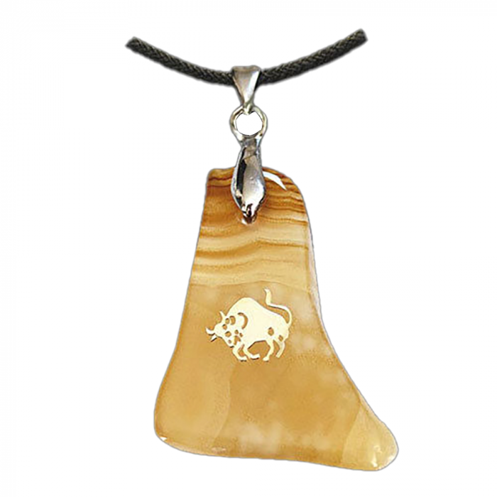 Achat-Sternzeichen Stier Anhänger Schmuck Höhe zwischen 3,5 und 5cm