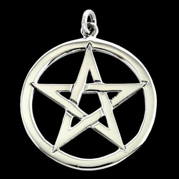 Pentagramm groß Schmuck Anhänger 925er Silber - Pentagramm - 37x47mm