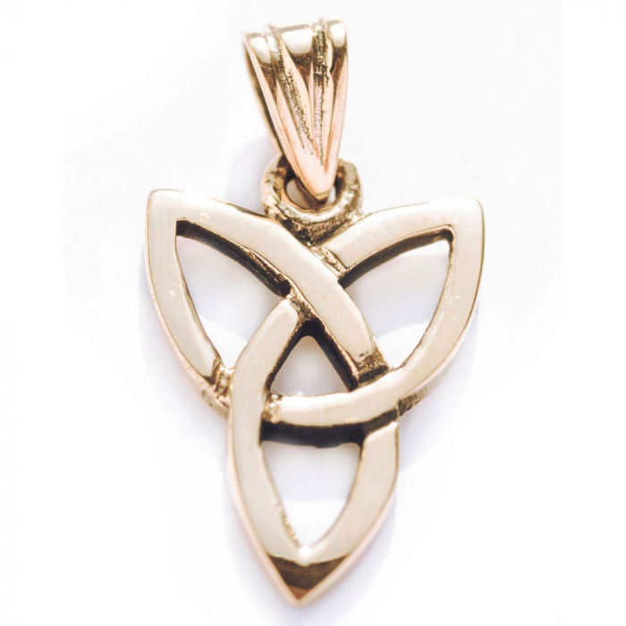 Kleiner Bronzeanhänger Celtic Dreifaltigkeit Schmuck - Keltische Knoten - 21x11mm